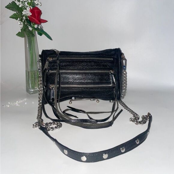 Rebecca Minkoff Leather Crossbody Black Small - Picture 2 of 9
